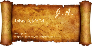 Jahn Ajád névjegykártya